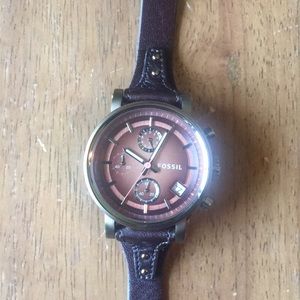 Fossil brown leather watch